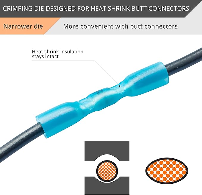 Wirefy Heat Shrink Butt Connector Crimping Die 22-8 AWG | Replacement Die for Wirefy Ratcheting Crimping Tool | Precision Die for Marine, Automotive & Industrial Electrical Connectors