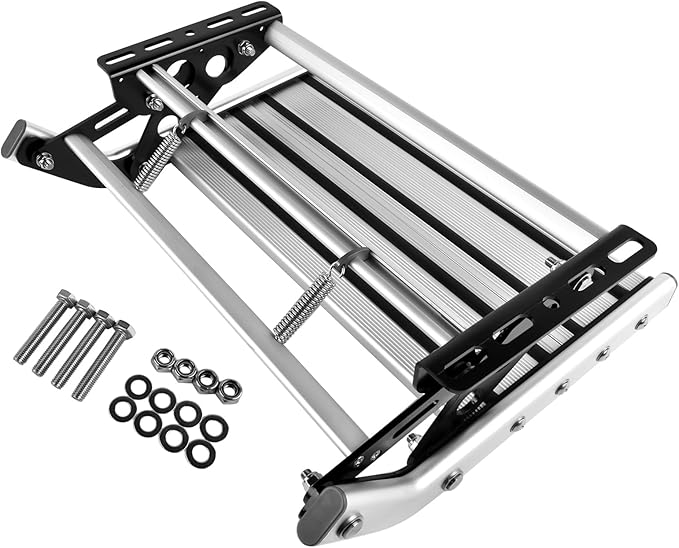 Manual RV Step Single Ladder Step Telescopic Folding RV Entry Stair Replacement for RV Camper Van Motorhome Travel Trailer