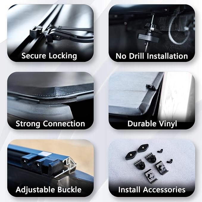 Soft Quad Fold Truck Bed Tonneau Cover Compatible for 2015-2026 Ford F-150 6.5FT (78.8") Bed