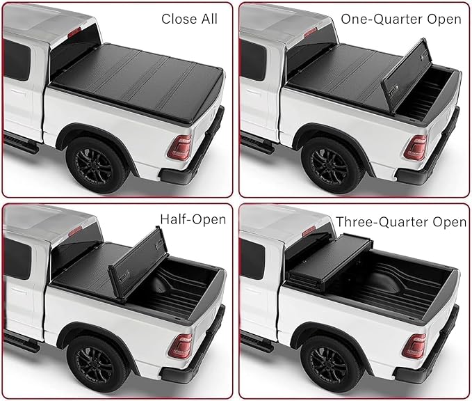 FRP Hard Quad-Fold Truck Bed Tonneau Cover Compatible with 2004-2026 Ford F150 and 2006-2014 Lincoln Mark LT | Styleside 5.5'/5.5 FT/ 67.1inch Bed | Waterproof | Easy to Install & Use