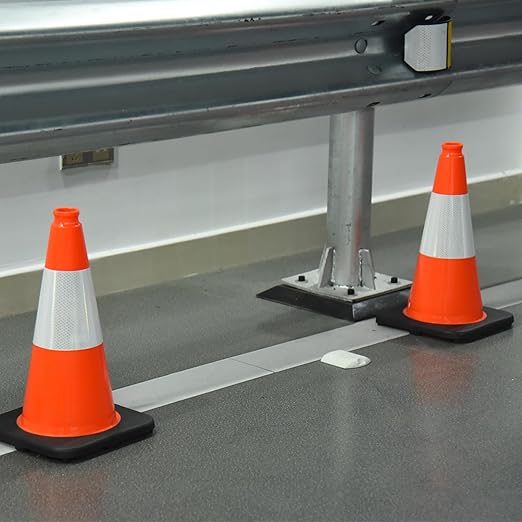 4 Pack 18" Orange PVC Traffic Safety Cones with Weighted Black Base – Durable High-Visibility Cones for Parking, Construction, Roadwork, and Driving Practice (Orange, 18 inch -4 Pack)