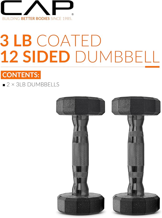 CAP Barbell Coated Dumbbell Weight | Multiple Options Pairs & Sets
