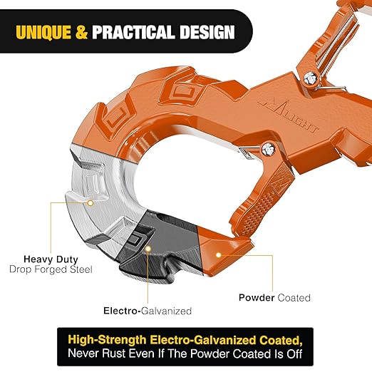 Nilight S-Shape Shackle, Quick Release Tow Hook for Winch Cable Ropes, 33,000 lbs Heavy Duty for Off-Road Recovery, Towing Extension, Tree Saver, Winch Shackle, Forged Steel, Orange