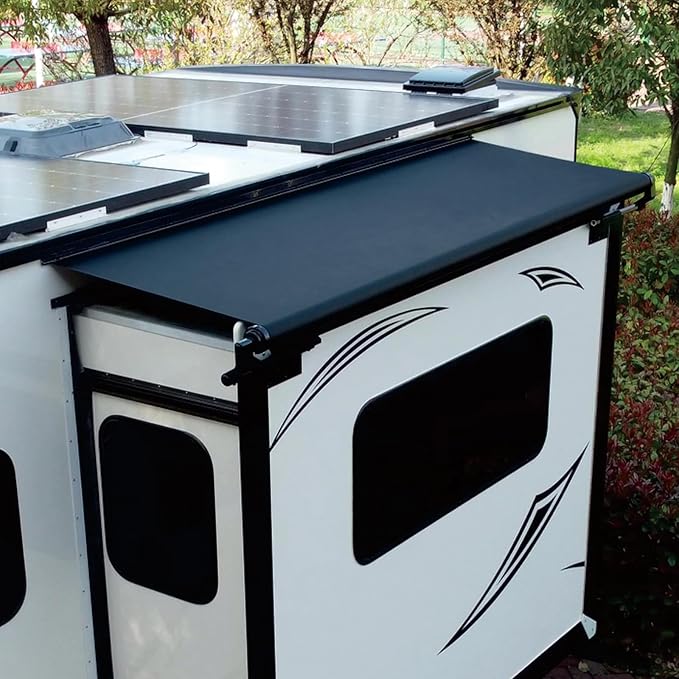 Dulepax RV Slide Out Awning,RV Slide Topper,Modular Camper Slide Out Awning Kit,Slide Toppers for RVs,5th Wheels,Travel Trailers and Motorhomes,Black,7'9''(7'1''Fabric)