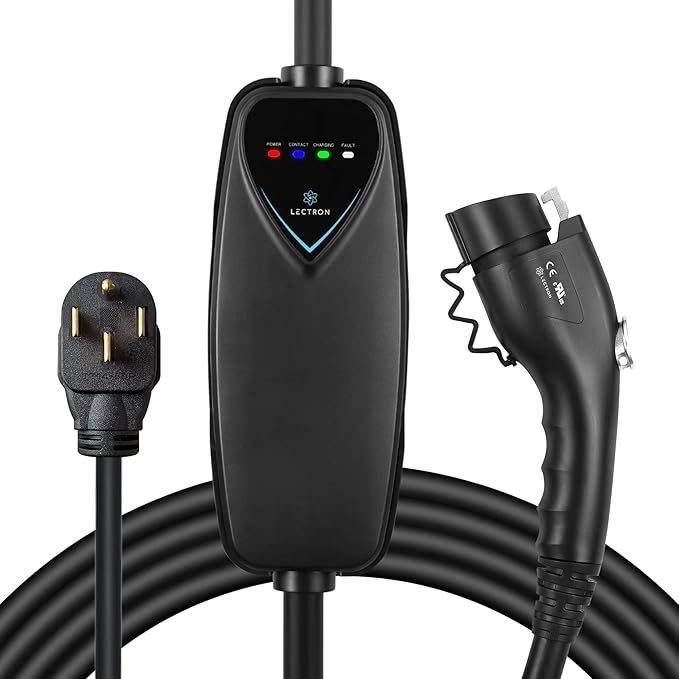 Lectron Level 2 EV Charger - ETL Certified, 240V, 40 Amp, NEMA 14-50 Plug, 16 ft Extension Cord & J1772 Cable- Portable Electric Car Charger for J1772 EVs and Plug-in Hybrid Vehicles