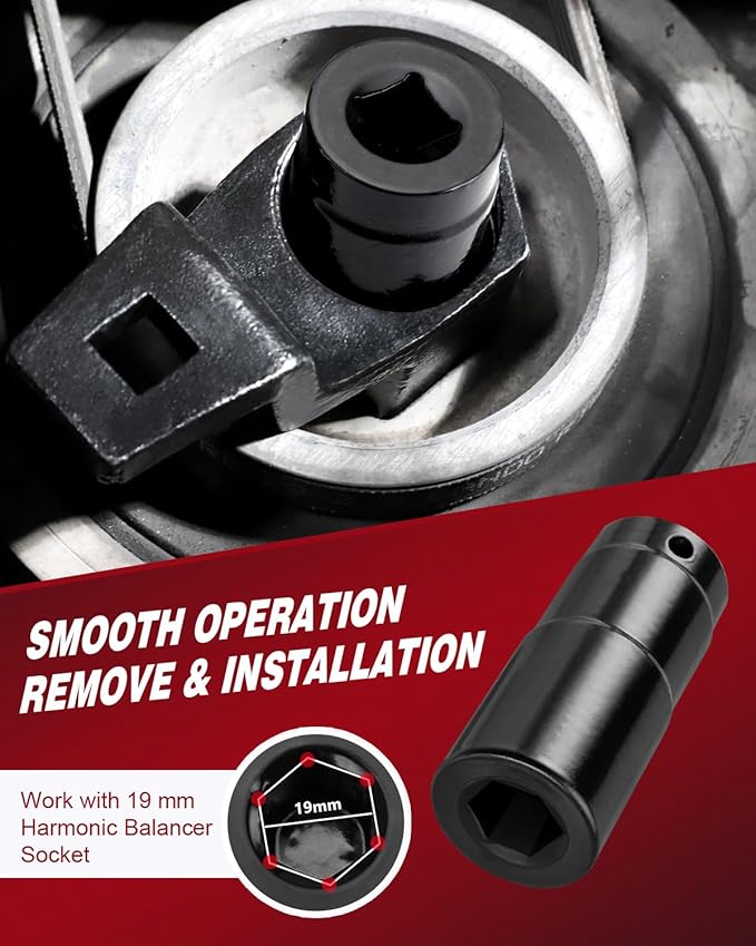 BETOOLL 50mm Crankshaft Crank Pulley Wrench Holder Tool Removal Holding Spanner kit Compatible with Honda and Acura Engines