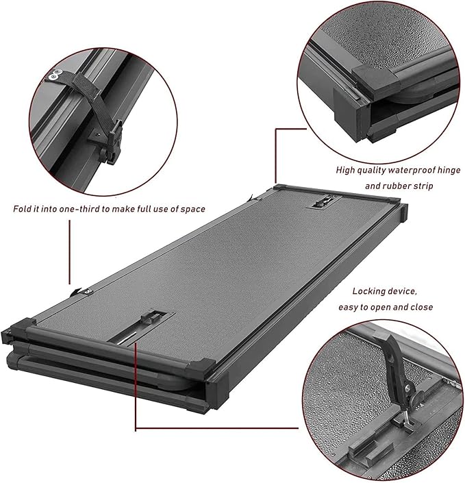 Kikito Professional FRP Hard Tri-Fold Truck Bed Tonneau Cover for 2009-2025 Ram 1500 5.7ft (67.4in) Bed w/o RamBox