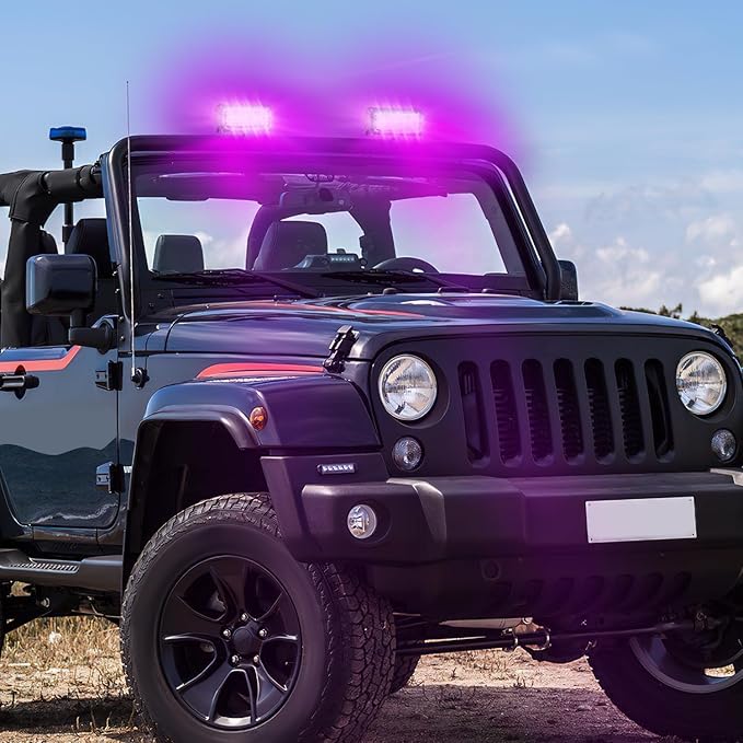 Nilight 6.5 Inch LED Light Pods Purple Triple Row 2PCS 120W Flood Spot Combo Off Road Driving Decoration Neon Hunting Lighting for UTV Pick-up Van Boat Tractor