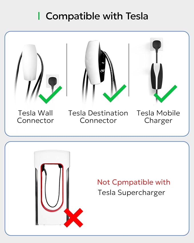 Adapter for Tesla to J1772 Adapter, Compact with Light Indicator, Compatible with Tesla Wall/Mobile/Destination Chargers, Converts Tesla to J1772 for Non-Tesla EVs (for J1772 EVs Only)