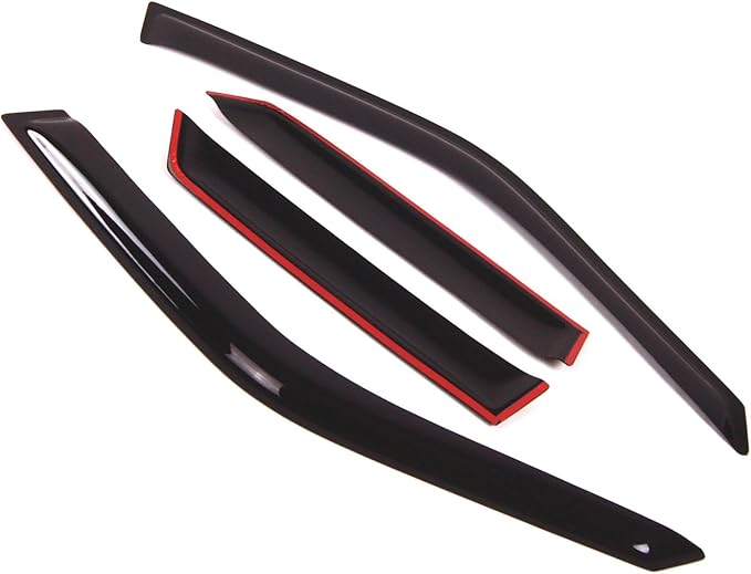 Tuningpros WD2-038 Dark Smoke 4 Pcs Set Window Visor (Outside Mount) Deflector Rain Guard Compatible with 1988-1996 Chevrolet Corsica