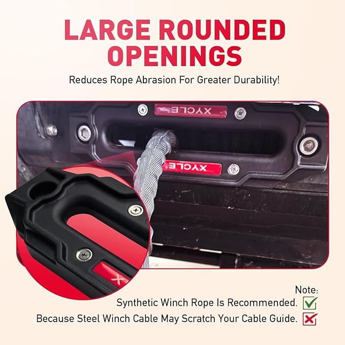 10" (254mm) Synthetic Rope Towing Winch Aluminum Cable Guide&Foldable Forged Trailer winches Hook kit, 1/2" x 70 Ft Synthetic Winch Cable Suitable for 10000-20000 LBs Electric Winch（Black）