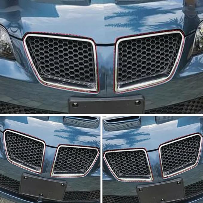 Car Front Bumper Grille Cover Trim Compatible with Pontiac G8 08-09/Holden Commodore 06-12 ABS Front Grille Bumper Grill protective cover decorative accessories (Carbon fiber)