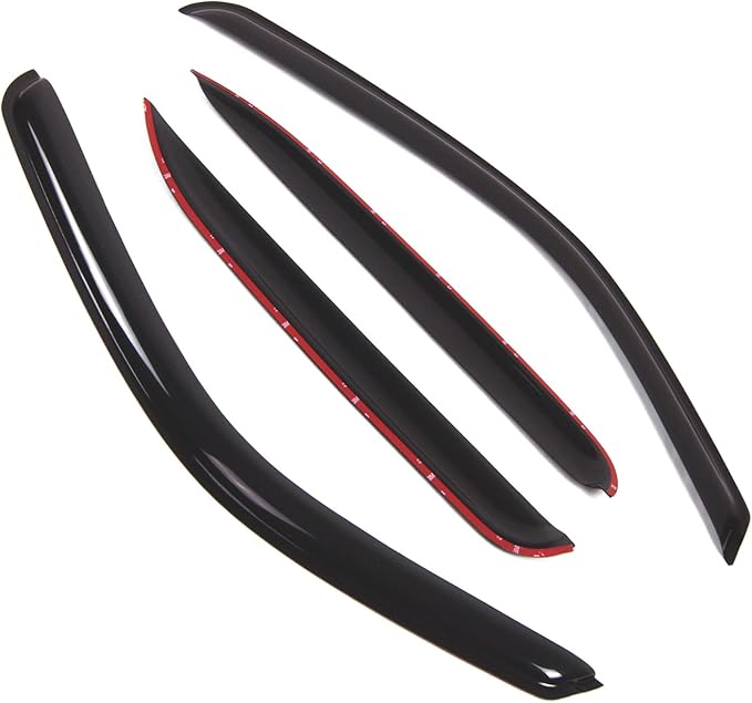 TuningPros Outside Mount Window Vent Visors Rain Guards Compatible with Chevrolet Tahoe 2000-2006 | Side Window Wind Deflectors Rain Shields | Smoke Tinted, 4 Pcs Set, DGWV-405