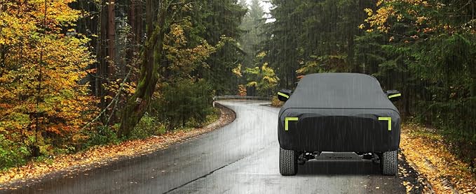 Car Cover Custom Fit for Toyota Tacoma 2005-2023,6 Layers Truck Cover Waterproof All Weather for Automobiles,Outdoor Full Exterior Cover,Rain, Sun, Wind Protection,Black