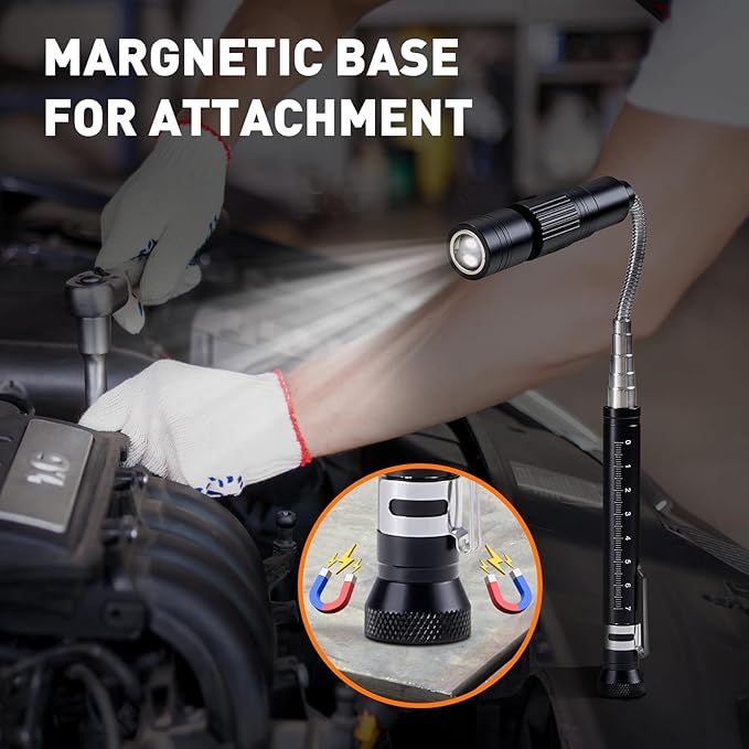 Gifts for Him, Rechargeable Magnetic Pickup Tool, Telescoping Magnetic Flashlight Pick Up Tool, Christmas Stocking Stuffers for Men Adults, Cool Gadgets Birthday Gifts for Men, Husband, Boyfriend