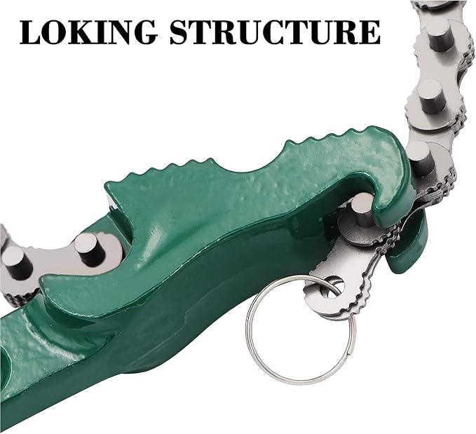 Jeemiter Heavy Duty Ratcheting Chain Wrench, 12 Inches Automotive Oil Fuel Filter Chain Wrench fits 1.5" to 6" Diameter Pliers Adjustable Removal Remover Tool