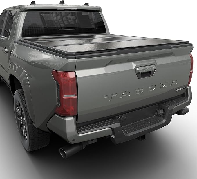 Tutel Hard Shell Folding Truck Bed Tonneau Cover|Fits 2016-2026 Toyota Tacoma w/OE Track System 5' 1" Bed (60.5") - TULH021