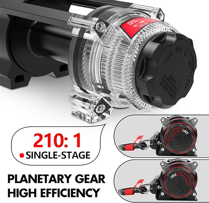 X-BULL New 6000LBS IP68 Waterproof Electric Winch Boat Trailer Winch with 2 in 1 Wireless Remote Synthetic Rope 1/4 in x49.8ft Hook Automatic Braking Powersports Off Road