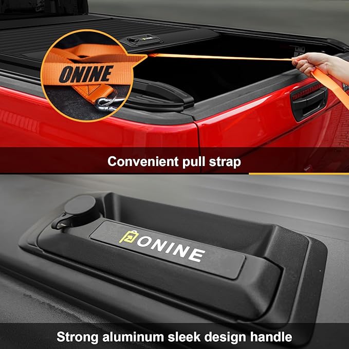 ONINE Pull-Lock-Go Retractable Hard Tonneau Cover Custom fit 2019-2026 Chevy Silverado/GMC Sierra 1500 5.8ft Truck Bed (69.9”), Aluminum Matte Black, Compatible for Crossbar and Cargo Racks.