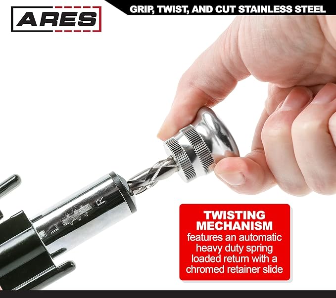 ARES 10009-6-inch Reversible Wire Twister Pliers - Auto Return - Untwist Tool can Grip, Twist, and Cut Stainless Steel Safety Wire on Vehicles, Machinery, and Aircraft