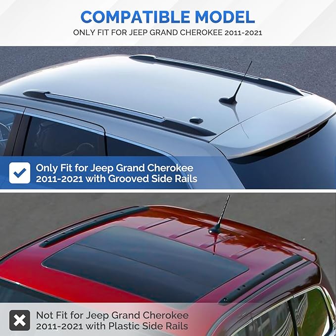 HEKA 260 LBS Roof Rack Cross Bars Fit for Jeep Grand Cherokee 2011-2021 Aluminum Anti-Theft Rooftop Cargo Carrier Crossbars Accessories