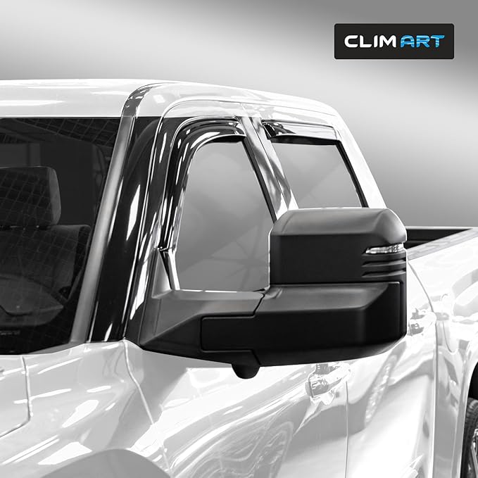 CLIM ART in-Channel Incredibly Durable Rain Guards Compatible with Toyota Tundra 2022-2026 CrewMax, Original Window Deflectors, Vent Window Visors, Vent Deflector, 4 pcs. - 619019