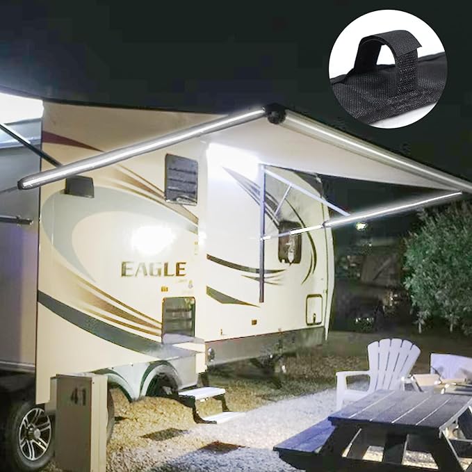 12V Led Light Strip,RV Awning Lights with 2835 LED Chips,IP68 Waterproof Led Light Bar for Outdoor Camping and Overland