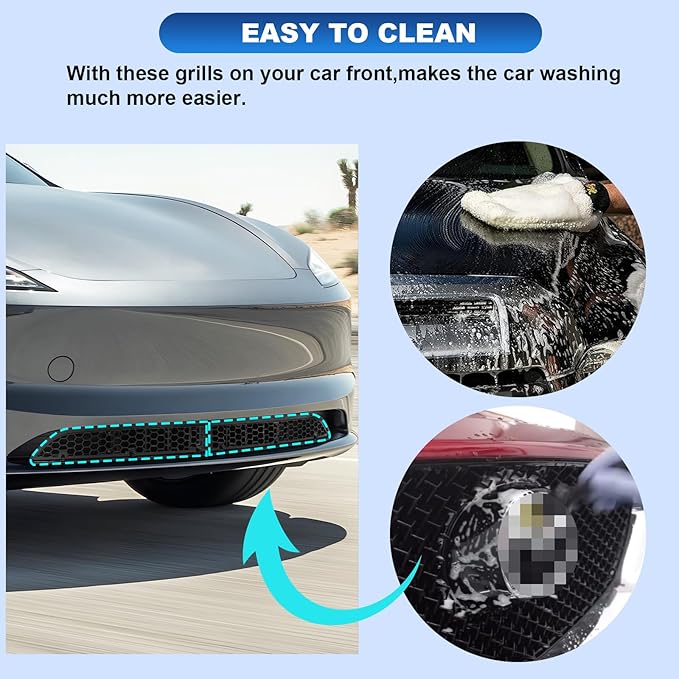 CDEFG for 2024 2025 Tesla Model 3 Front Grill Mesh Inserts Trims Front Grille Guard for 2024 2025 Tesla Model 3 Car Exterior Accessories Front License Plate Brackets, 2PCS(for 2024 Model 3)