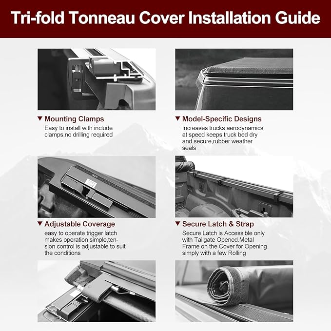 Kikito Vinyl Soft Roll-Up Tonneau Cover Truck Bed for 2002-2018 Ram 1500 2500 3500 & 2019-2024 Ram 1500 Classic 6.4ft(76.3in) Bed w/o Rambox