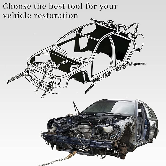 Auto Car 5 Ton 2-Way Pull Clamp Repair Clamp, Self-Tightening Grips Collision Repair Tools Body Repair Pull Clamp Two Way Frame Back Frame Machine Sheet Metal (Flat Clamp)