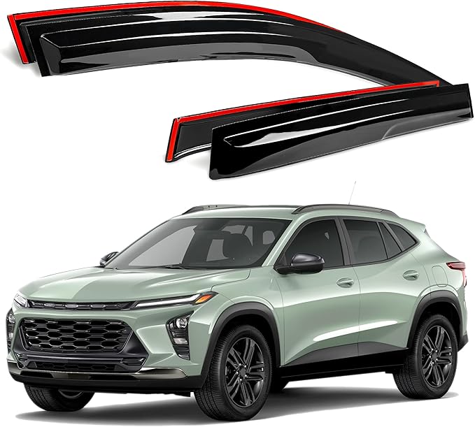 AUXKO Window Rain Guard for Chevrolet Trax 2024 2025 2026 LS LT 1RS 2RS ACTIV Outside Tape-On Shatterproof Sun Smoke Guard Vent Visor Side Wind Deflectors Accessories for Chevy Trax 2024 2025 2026