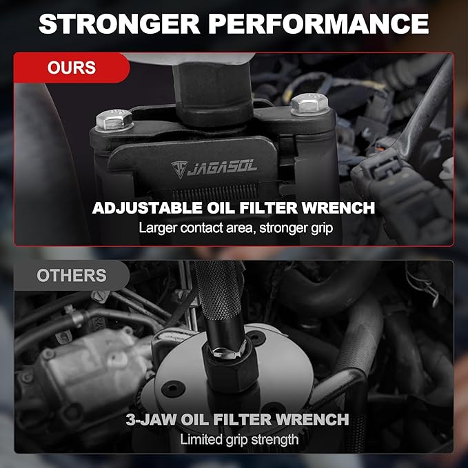 Adjustable Oil Filter Wrench 2 Pcs, 60-80 & 80-105 mm (2.36-3.15 & 3.15-4.13 inch), Heavy Duty Universal Oil Filter Removal Tool 1/2 inch Drive, Cap Style Oil Filter Tool Perfect Fits
