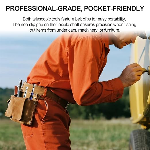 2-Pack Magnetic Pickup Tools 8 & 3.5 LB Retrieving Telescoping Retrievers, Ideal for Mechanics, DIY, Car, Workshop, Home Use