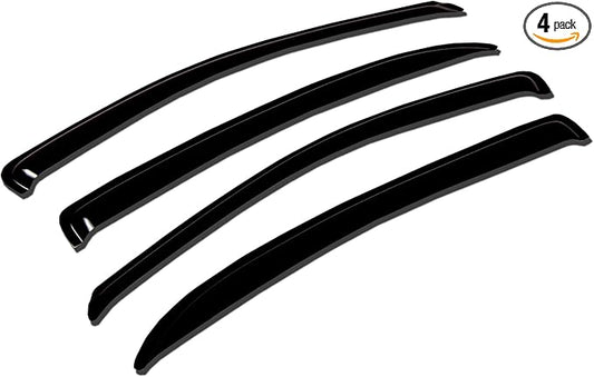 Tuningpros WV-529 Outside Mount Window Visor Deflector Rain Guard Dark Smoke 4-pc Set, Compatible with 2006-2013 Nissan Versa Hatchback