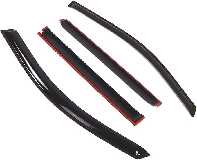 TuningPros Outside Mount Window Vent Visors Rain Guards Compatible with GMC Yukon Denali 2015-2016 | Side Window Wind Deflectors Rain Shields | Smoke Tinted, 4 Pcs Set, DGWV-763-2