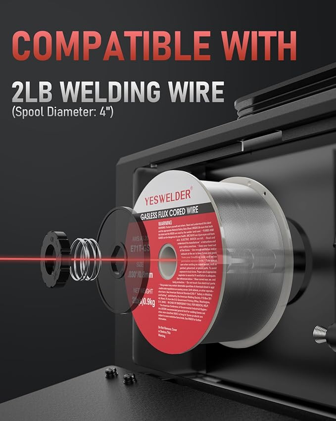 YESWELDER FLUX-135 MINI 135Amp MIG Welder,110V Flux Core Gasless Welder, Flux MIG/Lift TIG/Stick 3-in-1 Welding Machine