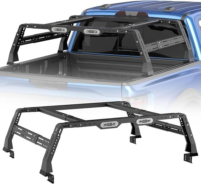 Extendable Truck Bed Cargo Rack, Overland Bed Rack Cargo Carrier Bracket For F-150/F-250/F-350, Ranger, Raptor, Silverado & Serria, Colorado & Canyon, Ram 1500/2500/3500, Tacoma, Frontier, Gladiator