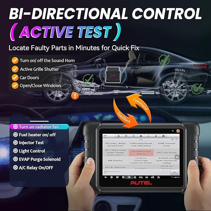 Autel Scanner MaxiPro MP808Z-TS+MV108S with 2 Year Updates: Upgrade Version of MK900BT & MP808BT Bidirectional Scan Tool, ECU Coding Same As MP900BT/MP900-TS, Full System Diagnostic Tool