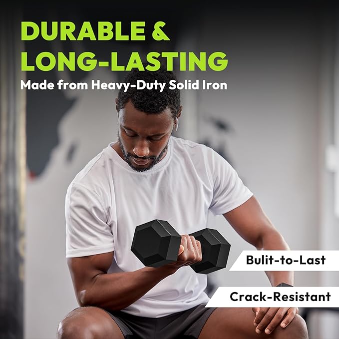 Hex Dumbbell Set, 45-400 lb Set Rubber Encased Exercise & Fitness Dumbbells, Weights Dumbbells Set, Hand Weight for Strength Training