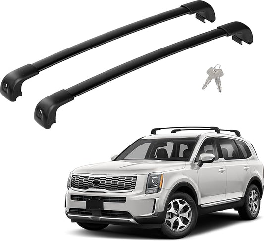 FLYCLE 220Lbs Roof Rack Cross Bars Compatible with KIA Telluride 2019-2025 S SX SX-P EX, Lockable Cross Bars Roof Rack Cargo Bars for Luggage Kayak Bikes Canoe Ski Snowboard