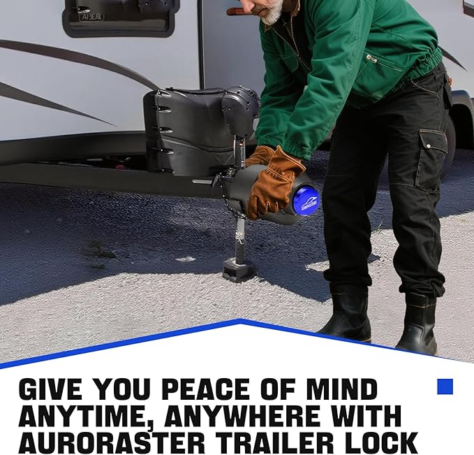 2 5/16 Ball Hitch Lock,Heavy Duty Trailer Tongue Coupler Lock Anti Theft for RV Travel/Utility/Pickup/Boat/Camper Trailer-Blue