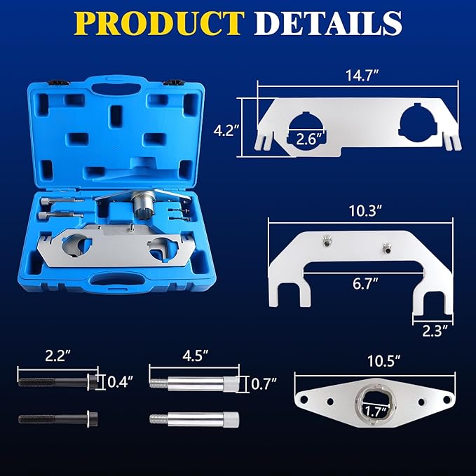 Camshaft Timing Tool Kit for Jaguar Land Rover 2.0L Diesel and Petrol Engine, Fits Range Rover Evoque 2.0T Discovery Sport Jaguar F Pace XE XF, Replaces JLR-303-1625 303-1631 303-1630