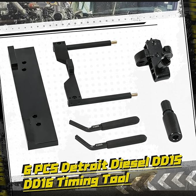 for Detroit Diesel DD15 DD16 Engine Brake Adjustment Tool Engine Barring Tool TDC Locating Pin Camshaft Timing Tools W470589042300 J-46392 W470589001500 W470589104000 (6 PCS)