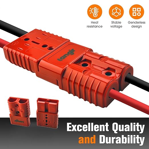 2 Pack 175AMP Battery Quick Connect Disconnect Kit - 1/0 AWG Wire Harness Plug Set for Winch, RV, Truck, Car, ATV, Motor - Heavy Duty Power Connector with Cables (Red)