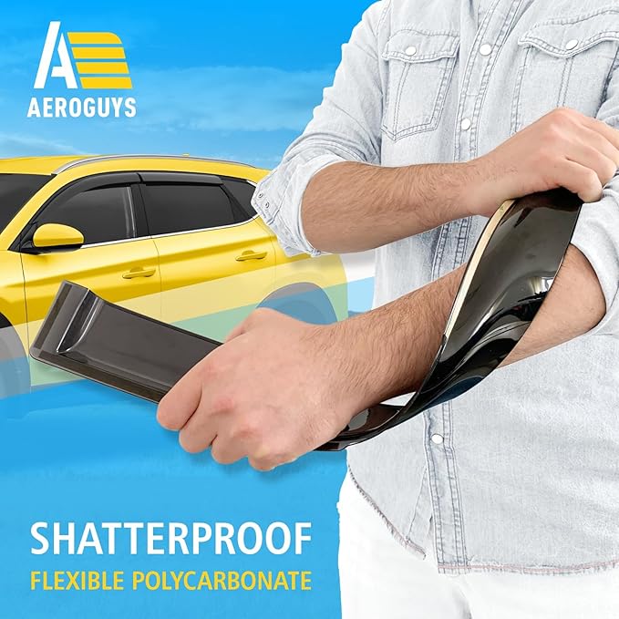 Extra Durable Window Deflectors Tape-On Window Visors Rain Guards Fit for Tucson 2016-2021, Sun Visors, Wind Vent for Shades, Exterior Car Accessories - 4pcs. AG0072