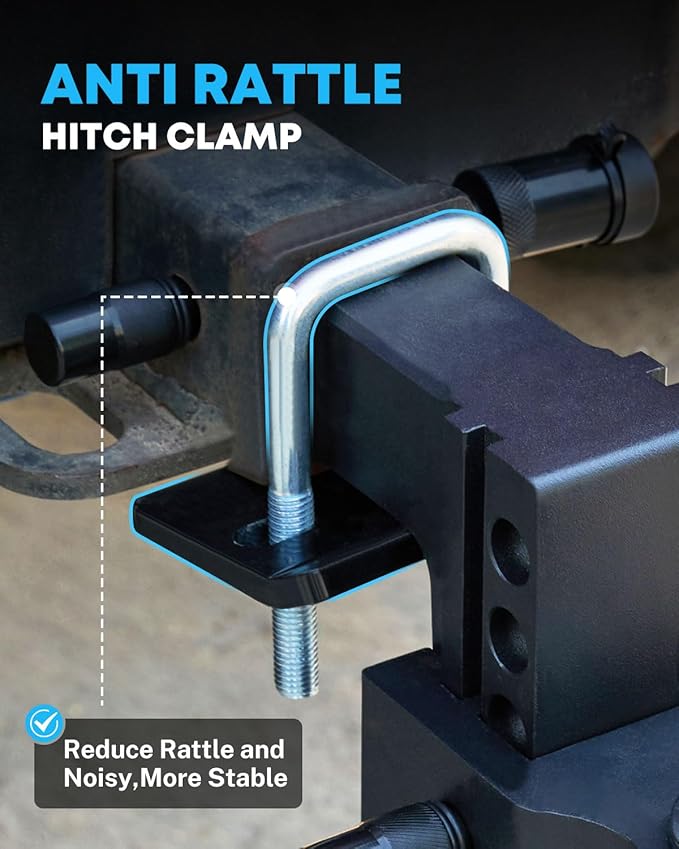 Kohree 6 Inch Adjustable Trailer Hitch Fit 2 Inch Receiver, Drop & Rise Heavy Duty Aluminum Tow Hitch with 2" Hitch Tightener & 2 Anti-Theft Locking Hitch Pins, Dual Ball 2" & 2-5/16"(12,500 LBS GTW)