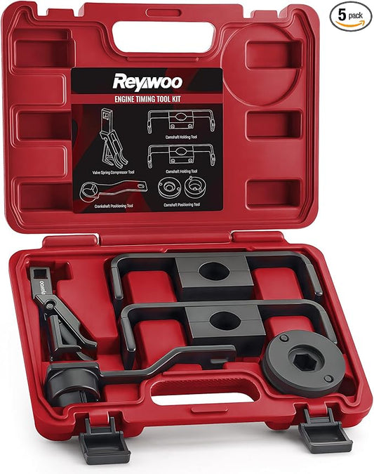 Engine Timing Tool Kit Compatible with Ford 4.6L 5.4L 6.8L 2V/4V Engine w/Valve Spring Compressor, Camshaft Holding Tool & Crankshaft Camshaft Positioning Tool