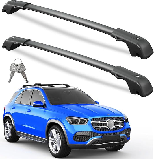300lbs Roof Rack Cross Bars Compatible with Mercedes Benz GLE 2015-2025 with Raised Side Rails, Heavy Duty Aluminum Lockable Roof Rails Crossbars Cargo (Not for Panoramic sunroof)