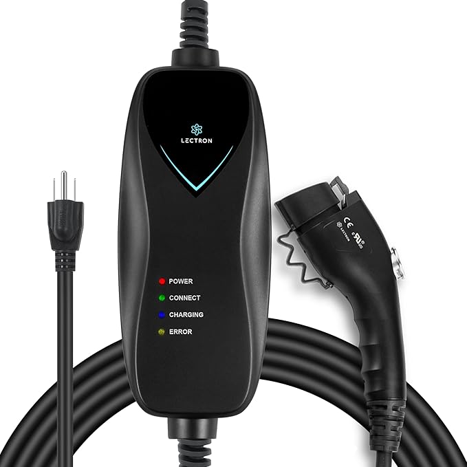 Lectron EV Charger, 16 ft Extension Cord & J1772 Cable - Portable Electric Car Charger for J1772 EVs and Plug-in Hybrid Vehicles