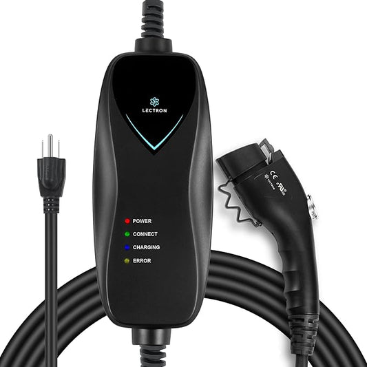 Lectron EV Charger, 16 ft Extension Cord & J1772 Cable - Portable Electric Car Charger for J1772 EVs and Plug-in Hybrid Vehicles